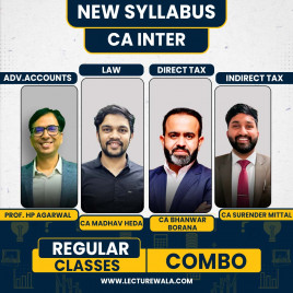Prof. HP Agarwal Adv. Accounts, CA Madhav Heda Law, CA bhanwar Borana Direct Tax &amp; CA Surender Mittal GST Regular Combo Full Course For CA Inter