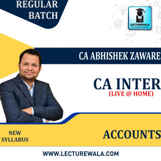 CA Inter Accounts Live @ Home New Syllabus Regular Course By CA Abhishek Zaware: Live Online Classes.