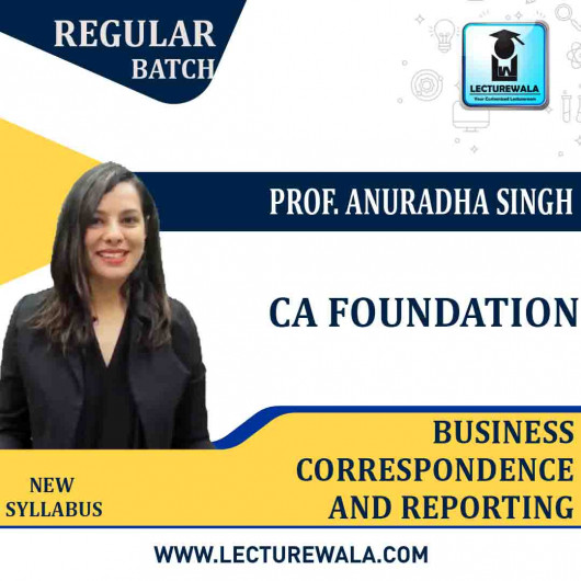 CA Foundation Business Correspondence And Reporting Regular Course By Prof. Ms. Anuradha Singh: Pen drive / online class. CA Foundation Business Correspondence And Reporting Regular Course By Prof. Ms. Anuradha Singh: Pen drive / online class.