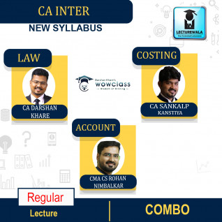 CA Inter Law and Costing and Account Combo New Syllabus Regular Course : Video Lecture + Study Material By CA Sankalp Kanstiya & CA Darshan Khare & CMA CS Rohan Nimbalkar ( FOR May 2022 )