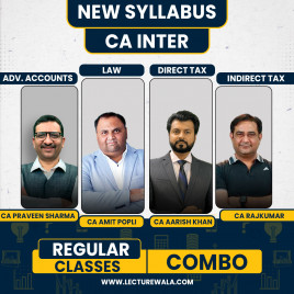 CA Inter New Syllabus Group - 1 Combo Regular Classes By CA Parveen Sharma, CA Aarish khan, CA Amit Popli And CA RajKumar : Live Online Classes