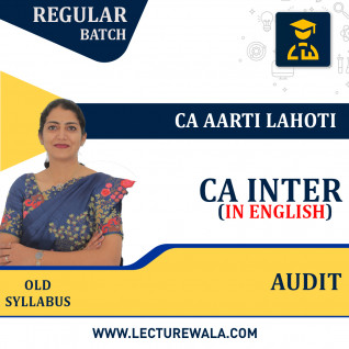 CA Intermediate - Audit - Latest Version 8.0 IN ENGLISH New Syllabus Regular Course By CA Aarti Lahoti: Pendrive / Online Classes.