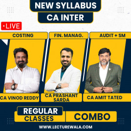 CA Inter Group - 2 Live Online Regular Combo Classes By CA Prashant Sarda,CA Vinod Reddy &amp; CA Amit Tated