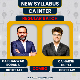 CA Inter Group 1 Combo New Syllabus Direct Taxation &amp; Law Regular Combo Classes By CA Harsh Gupta &amp; CA Bhanwar Borana : Pen Drive / Online Classes