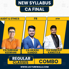 CA Final FR, Audit &amp; AFM (Regular Batch) By CA Shubham Keswani &amp; CA Sankalp Kanstiya &amp; CA Akash Kandoi In Full English For May / Sep 26 &amp; Jan 2027