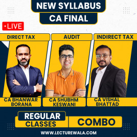CA Bhanwar Borana Direct Tax &amp; CA Vishal Bhattad Indirect Tax &amp; CA Shubham Keswani Auditing Regular Online Combo Classes For CA Final