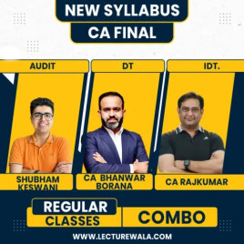 CA Bhanwar Borana Direct Tax, CA Rajkumar Indirect Tax &amp; CA Shubham Keswani Auditing Regular Online Combo Classes For CA Final: Online Classes
