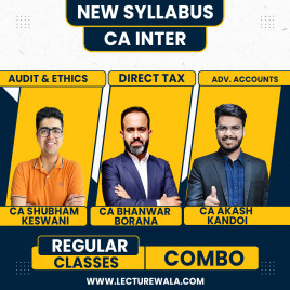 CA Aakash Kandoi Adv.Accounts, CA Bhanwar Borana Direct Tax &amp; CA Shubham Keswani Audit Regular Full Combo Course For CA Inter