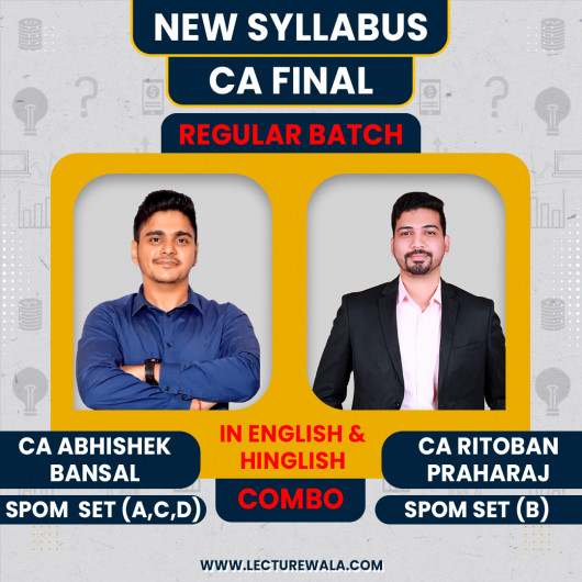 CA Final Self-Paced Online Module - SET A,B,C & D Combo Regular Classes In Both Language By CA Abhishek Bansal & CA Ritoban Paraharaj 