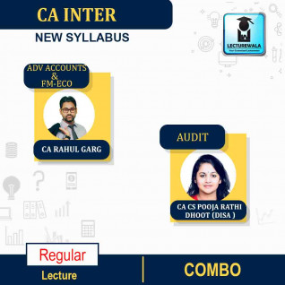 CA Inter Advance Accounts + FM & Eco. & Audit Combo Regular Course : Video Lecture + Study Material by CA Rahul Garg CA CS Pooja Rathi Dhoot (Disa) (To Nov 2022)