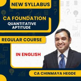 CA Foundation New Syllabus Quantitative Aptitude Regular Classes In English By CA Chinmaya Hegde : Pen Drive / Online Classes