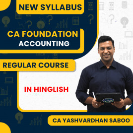 CA Foundation New Syllabus Accounting Regular Classes By CA Yashvardhan Saboo: Online Classes