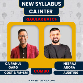CA inter Costing + FM - SM &amp; Auditing Regular Batch Combo By CA Rahul Garg &amp; Neeraj Arora Sir : Online Classes