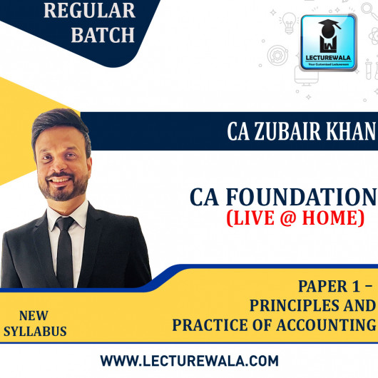 CA Foundation Accounting Live @ Home Regular Batch by CA Zubair Khan : Pen drive / Online classes. CA Foundation Accounting Live @ Home Regular Batch by CA Zubair Khan : Pen drive / Online classes.