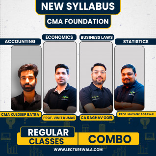 CMA Foundation New Syllabus All Subjects Regular Combo Classes By Professor Vinit Kumar , Professor Mayank Agarwal , CA Raghav Goel, CMA Kuldeep Batra : Pen Drive / Online Classes.