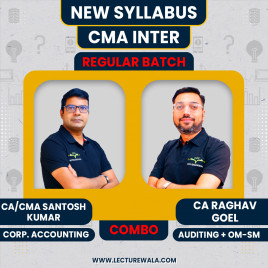 CMA Inter New Syllabus Corporate Accounting &amp; Auditing + OM SM Regular Combo Classes By CA/CMA Santosh Kumar &amp; CA Raghav Goyel : Pen Drive / Online Classes