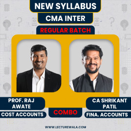 Prof. Raj Awate Cost Accounting, CA Shrikant patil Financial accounting (COST + FA) Regular Online Combo Classes For CMA Inter