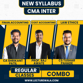 Prof. Raj Awate Cost Accounting, CS Tushar Pahade Law &amp; Ethics &amp; CA Shrikant patil Financial accounting (COST+LAW+FA) Regular Online Combo Classes For CMA Inter.