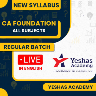 Yeashas Academy All Subject Combo In English Regular Live Classes For CA Foundation: Online Classes