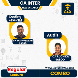 CA Inter New Syllabus Group - 2 Combo Regular Classes By CA Yashvardhan Saboo and CA Ruchika Saboo : Online Classes