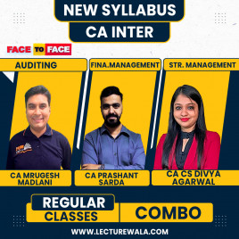 CA Mrugesh Madlani Auditing &amp; CA Prashant Sarda FM &amp; CA/CS Divya Agarwal SM Face TO Face Regular Combo Classes For CA Inter Live Online Classes