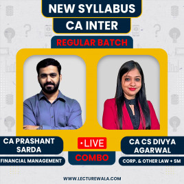 CA Prashant Sarda FM &amp; CA CS Divya Agarwal Law + SM Live Regular Combo Course For CA Inter Online Classes