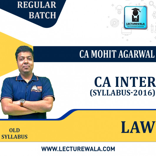 CA Inter Law New Syllabus Regular Course Live @ Home By CA Mohit Agarwal : Pen Drive / Online Classes