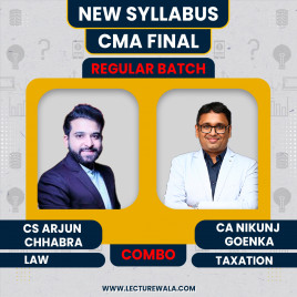 CS LLM Arjun Chhabra Law &amp; CA Nikunj Goenka Taxation Regular Combo Classes For CMA FINAL : Pen Drive / Google Drive Classes.