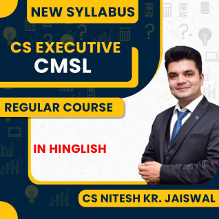 CS Nitesh KR. Jaiswal Capital Market and Securities Laws (CMSL) Regular Online Classes For CS Executive New Syllabus