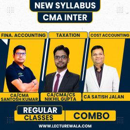 CA/CS/CMA Nikhil Gupta Tax, CA Satish Jalan Cost accounting &amp; CA Santosh Kumar Financial Accounting Regular Classes For CMA Inter Online Classes