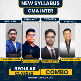 CA Raghav Goel Law ,CA/CS/CMA Nikhil Gupta Tax, CA Satish Jalan cost accounting &amp; CA Santosh Kumar Financial Accounting Regular Classes For CMA Inter Online Classes