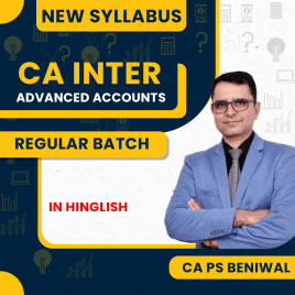 CA P S Beniwal Advanced Accounts Regular Online Classes For CA Inter : Pen Drive / Online Classes.