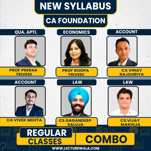CA Foundation All Subjects Combo Regular Batch by Prof Prerak Trivedi Prof Roopa Trivedi And CA Vinay Rajouriya CA Vivek Mehta CS Gagandeep Salujha CS Vijay Makhija : Online/ Google Drive Classes