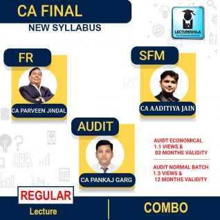 CA FINAL FR + SFM + Audit Economical Batch Or Audit Regular Batch Combo Regular Course By CA Parveen Jindal & CA Pankaj Garg & CA Aaditiya jain : pen drive / online classes.