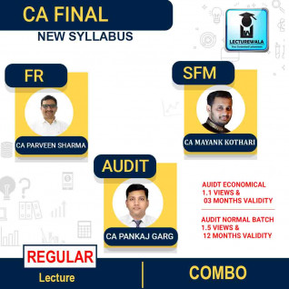 CA FINAL FR + SFM + Audit Economical Batch Or Audit Regular Batch Combo New Syllabus Regular Course By CA Parveen Sharma & CA Pankaj Garg & CA Mayank Kothari : Pen Drive / Online Classes
