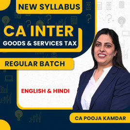 CA Pooja Kamdar Goods &amp; Services Tax (GST) Regular Online Classes For CA Inter : Google Drive / Pen Drive Classes.