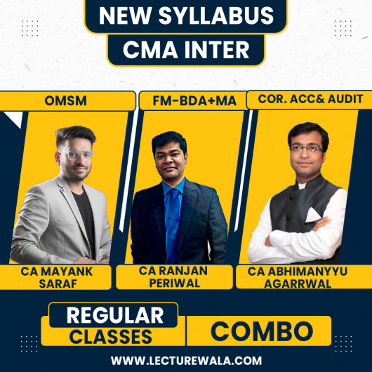 Ranjan Periwal Classes CAA, FMDA,MA & OM-SM Group 2 COMBO Regular Batch For CMA Inter With CA Abhimanyyu Agarrwal