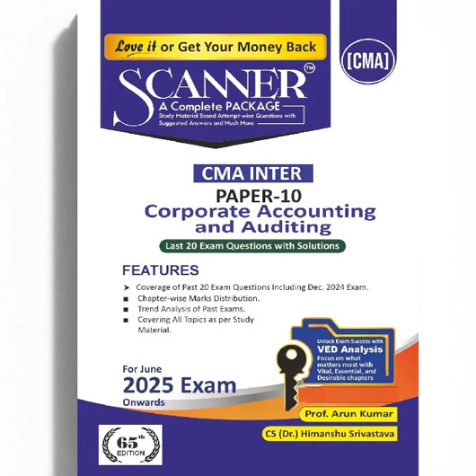 CMA Inter Paper - 10 Corporate Accounting and Auditing Book : Study Material 