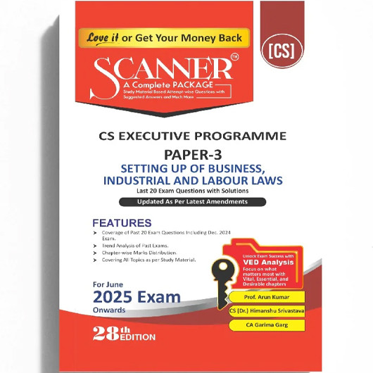 CS Executive Paper - 3 Setting Up Of Business Industrial And Labour Laws Complete Package Study Material : Book 
