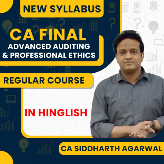 CA Siddharth Agarwal Auditing Standards Batch For CA Final Online Classes