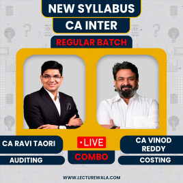 CA Vinod Reddy Costing &amp; CA Ravi Taori Auditing Live Regular Combo Classes For CA Inter Live Online Classes