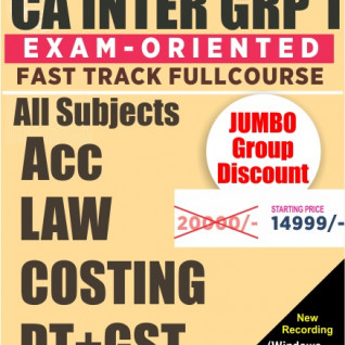 CA Inter Group 1 Crash Course All Subjects Combo By V Smart :Pen Drive / Online Classes