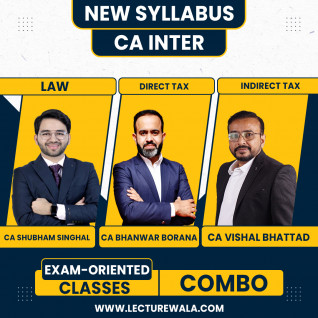 CA Shubham Singhal Law, CA Bhanwar Borana and CA Vishal Bhattad Taxation Exam-Oriented Batch For CA Inter