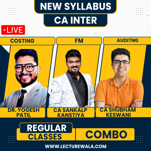 CA Inter Costing Auditing & Financial Management Live Regular Batch Group 2 Combo : Live / Online Classes