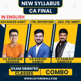 CA Sankalp Kanstiya AFM, CA Shubham Keswani Audit &amp; CA Aakash Kandoi Financial Reporting Exam Oriented Combo Classes In English For CA Final