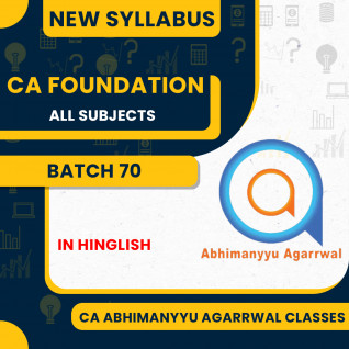 Abhimanyu Aggarwal Classes All Subject BATCH 70 For CA Foundation : Live Online classes