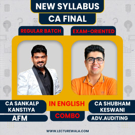 CA Final AFM Regular Batch &amp; Audit Fastrack Batch Combo In English by CA Shubham Keswani &amp; CA Sankalp Kanstiya