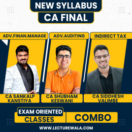CA Final AFM,Audit &amp; IDT Exam Oriented Combo Classes By CA Shubham Keswani,CA Sankalp Kanstiya &amp; CA Siddhesh Valimbe