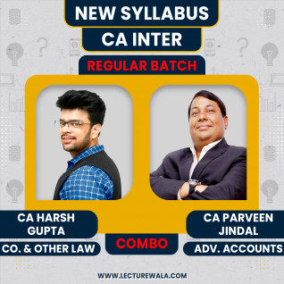 CA Harsh Gupta Law & CA Praveen Jindal ADV. ACC. Combo Regular Online CA Inter Group 1 Combo : Google Drive Classes