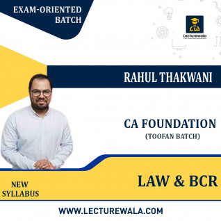 CA Foundation Law & BCR TOOFAN Exam-Oriented Batch Face-to-Face Batch by Rahul Thakwani June 2023 Exam.